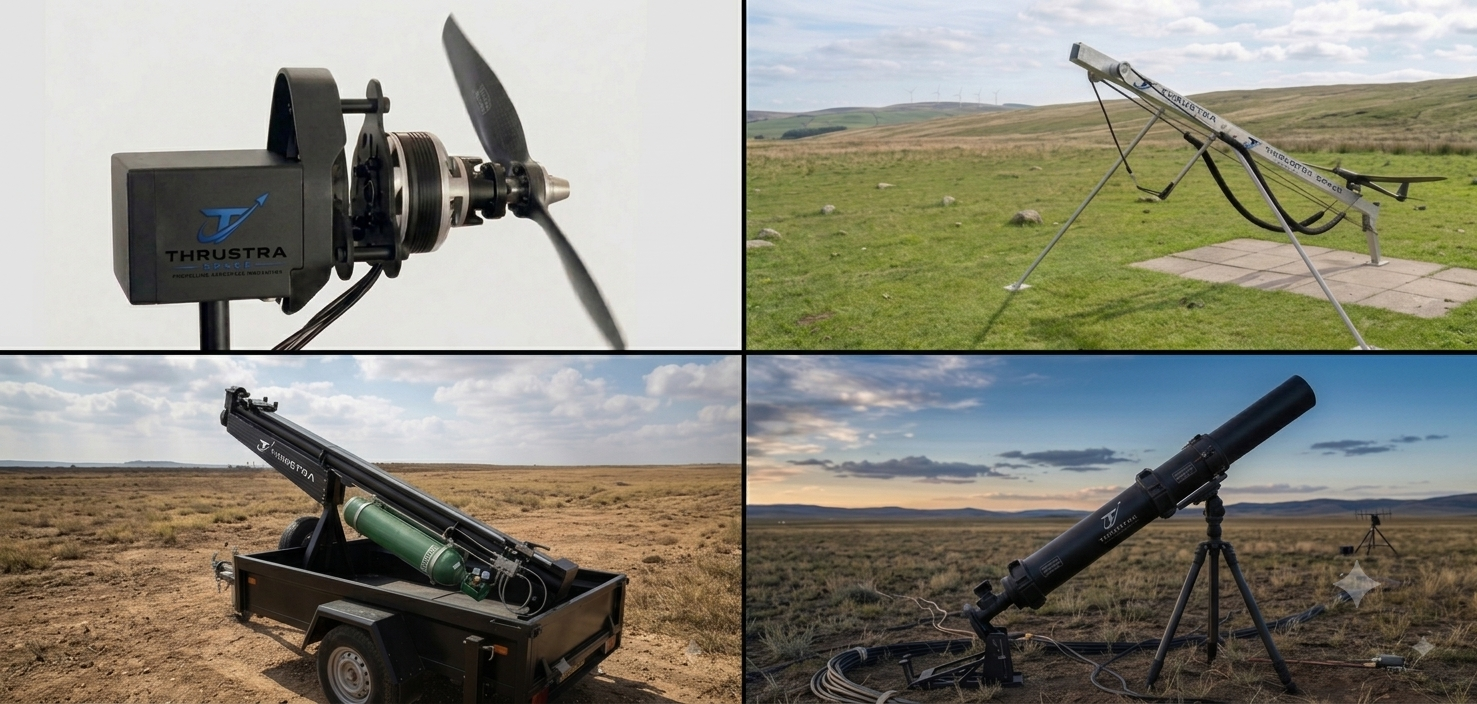 Thrustra Space test bench and UAV launcher systems